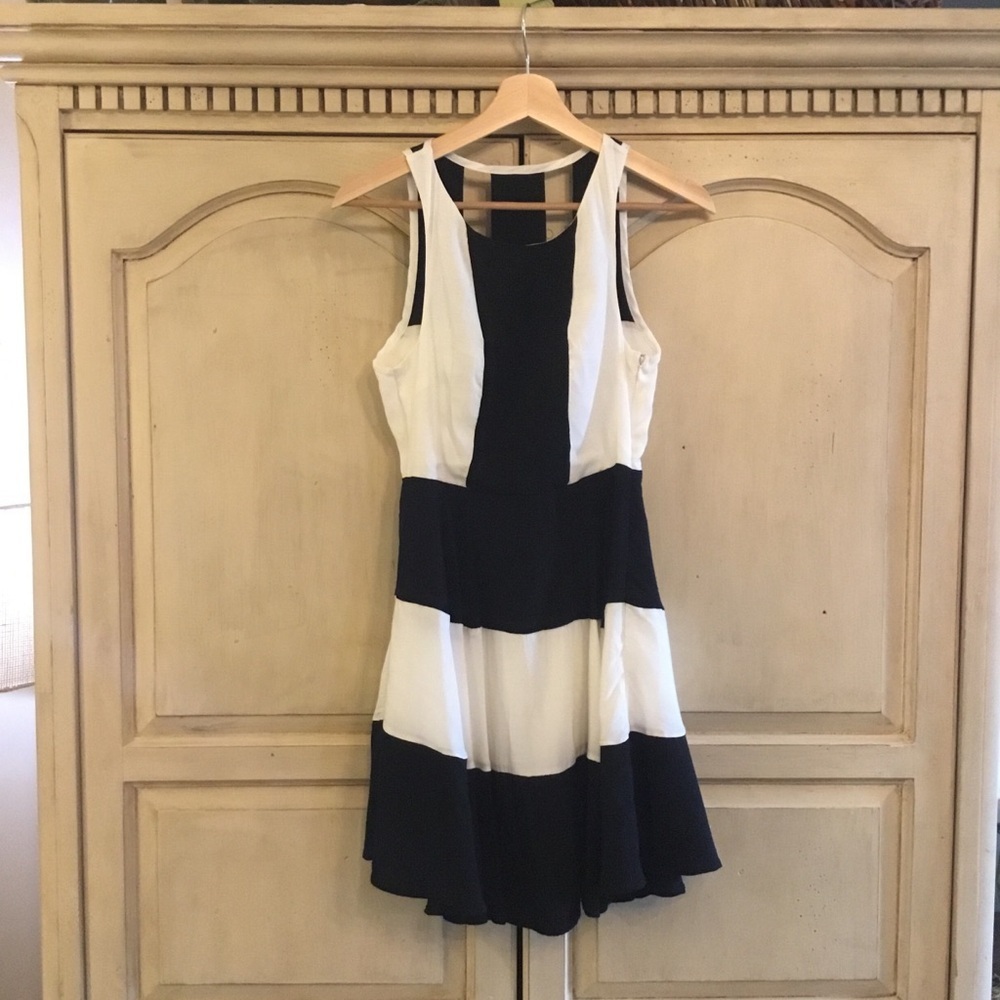 Altar'd State Black and White Fit and Flare Cocktail Dress Size S